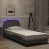 vidaXL Cadre de lit avec LED sans matelas Zadar gris 80x200 cm
