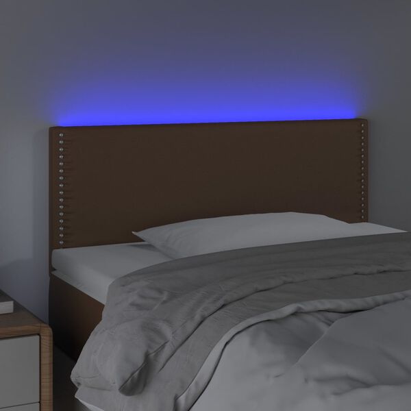 vidaXL T&ecirc;te de lit &agrave; LED Marron 90x5x78/88 cm Similicuir