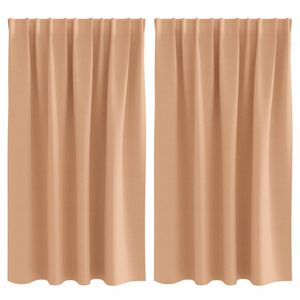 vidaXL Rideaux occultants avec anneaux 2 pc Marron Clair 140 x 140 cm