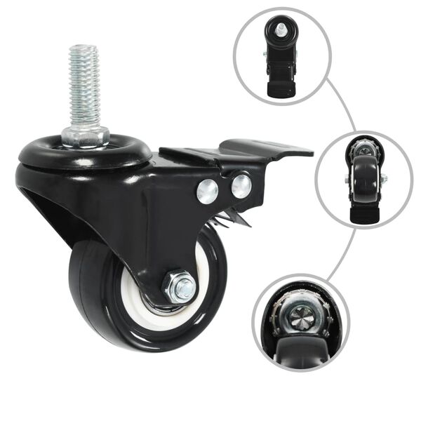 vidaXL Roulettes pivotantes avec freins 8 pcs 50 mm