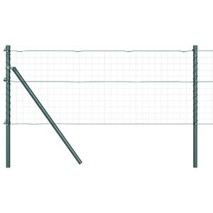 vidaXL Poteau de cl&ocirc;ture ench&acirc;ss&eacute; 7 pc Vert Acier enduit de poudre