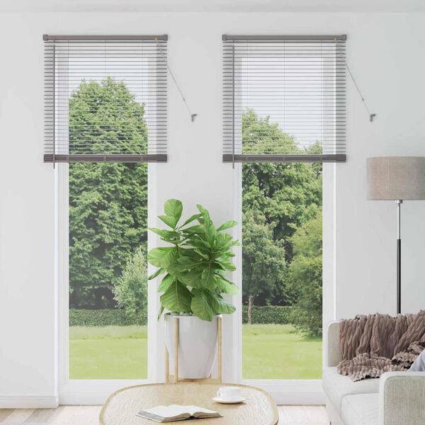 vidaXL Store de Fen&ecirc;tre avec des rideaux Argent Aluminium