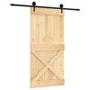 vidaXL Porte coulissante Naturel et noir 100 x 210 cm