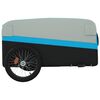 vidaXL Remorque de v&eacute;lo noir et bleu 45 kg fer
