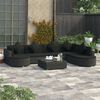 vidaXL Salon de jardin 8 pcs avec coussins r&eacute;sine tress&eacute;e noir