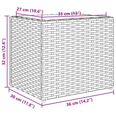 vidaXL Jardinière gris 36x30x32 cm résine tressée