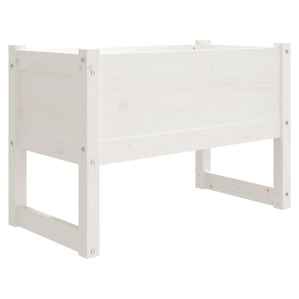vidaXL Jardini&egrave;re Blanc 78x40x52 cm Bois massif de pin