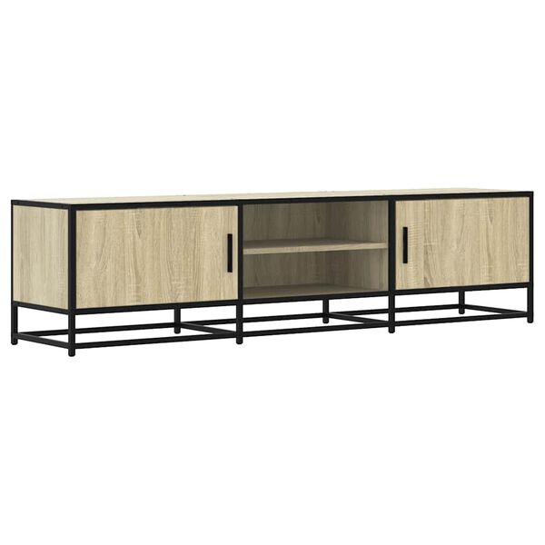 vidaXL Meuble TV ch&ecirc;ne sonoma 160x35x41 cm bois d'ing&eacute;nierie et m&eacute;tal