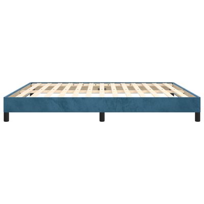 vidaXL Cadre de lit sans matelas bleu foncé 160x200 cm velours