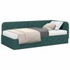 vidaXL Cadre de lit d'angle avec matelas Vert fonc&eacute; 90 x 200 cm tissu