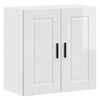 vidaXL Armoire murale de cuisine Porto blanc brillant bois ing&eacute;nierie