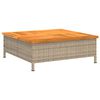 vidaXL Table de jardin beige 70x70x25 cm r&eacute;sine tress&eacute;e et bois acacia