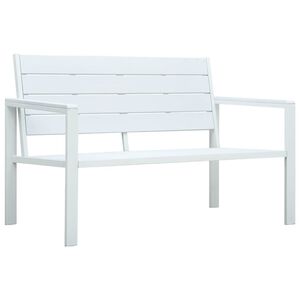 vidaXL Banc de jardin 120 cm PEHD Blanc Aspect de bois