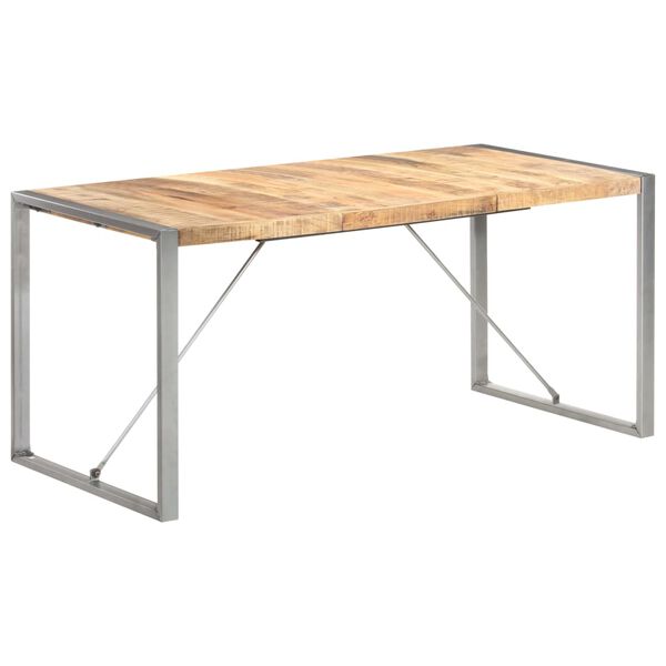 vidaXL Table à manger 160x80x75 cm Bois de manguier massif brut