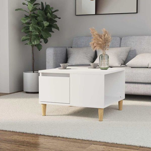 vidaXL Table basse blanc 55x55x36,5 cm bois d'ing&eacute;nierie