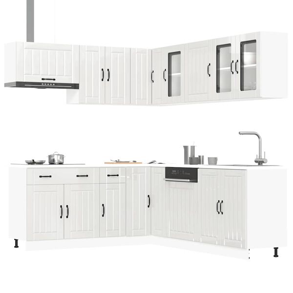 vidaXL Ensemble d'armoires de cuisine 11 pcs Lucca bois d'ing&eacute;nierie