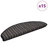 vidaXL Tapis d'escalier auto-adhésifs 15 pcs Anthracite 65 x 21 x 4 cm
