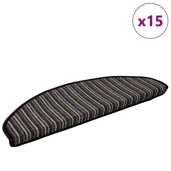 vidaXL Tapis d'escalier auto-adhésifs 15 pcs Anthracite 65 x 21 x 4 cm