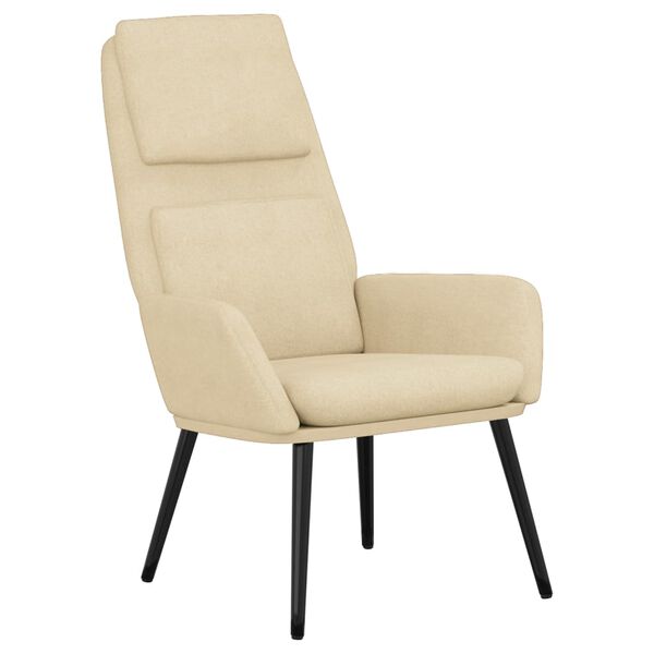 vidaXL Chaise de relaxation Cr&egrave;me Tissu