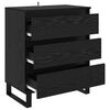 vidaXL Buffet avec tiroir Ch&ecirc;ne noir 60 x 35 x 70 cm Bois d'ing&eacute;nierie