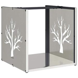 vidaXL Portant de bois de chauffage 40x40x40 cm acier inoxydable