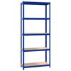 vidaXL &Eacute;tag&egrave;res &agrave; 5 niveaux 2pcs Bleu Acier et bois d'ing&eacute;nierie