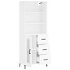 vidaXL Buffet haut Blanc 69,5x34x180 cm Bois d'ing&eacute;nierie