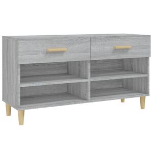 vidaXL Meuble &agrave; chaussures Sonoma gris 102x35x55 cm Bois d'ing&eacute;nierie