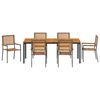 vidaXL Ensemble de salle &agrave; manger pour jardin 7 pcs Gris et marron