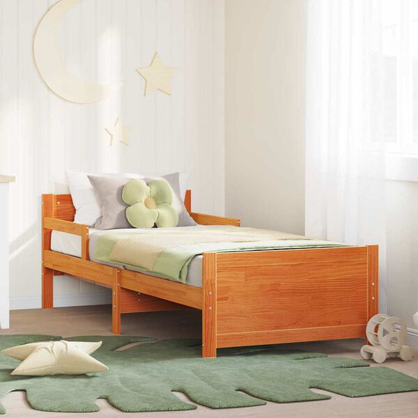 vidaXL Cadre de lit Brun cire 80 x 200 cm Bois d'ing&eacute;nierie