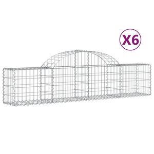 vidaXL Paniers &agrave; gabions arqu&eacute;s 6 pcs 200x30x40/60 cm Fer galvanis&eacute;
