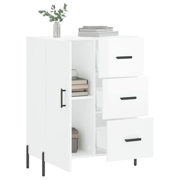 vidaXL Buffet Blanc brillant 69,5x34x90 cm Bois d'ing&eacute;nierie