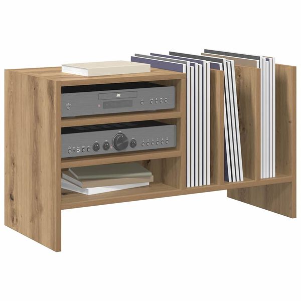 vidaXL Meuble &agrave; vinyles avec &eacute;tag&egrave;re Ch&ecirc;ne artisanal 78,5 x 35 x 45 cm