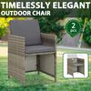 vidaXL Chaises de jardin lot de 2 avec coussins R&eacute;sine tress&eacute;e Gris