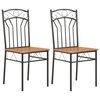 vidaXL Chaises &agrave; manger lot de 2 marron MDF