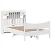 vidaXL Cadre de lit sans matelas blanc 135x190 cm bois de pin massif