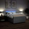 vidaXL Sommier &agrave; lattes de lit avec matelas Gris clair 160x200cm Tissu