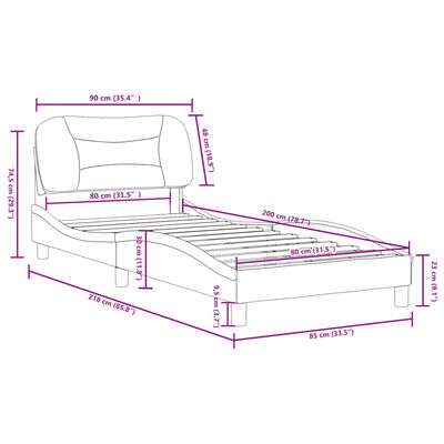 vidaXL Cadre de lit sans matelas cappuccino 80x200 cm similicuir