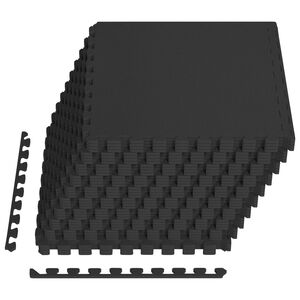 vidaXL Tapis de sol de piscine 40 pc Noir 14,4 m&sup2; Mousse EVA