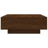 vidaXL Table basse avec lumi&egrave;res LED ch&ecirc;ne marron 80x80x31 cm
