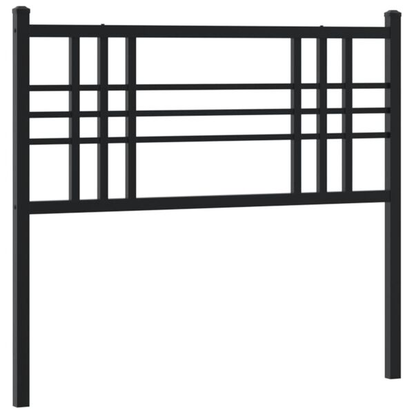 vidaXL T&ecirc;te de lit m&eacute;tal noir 107 cm