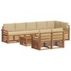 vidaXL Ensemble de canap&eacute;s d'ext&eacute;rieur 9 pc Naturel et Beige Polyester
