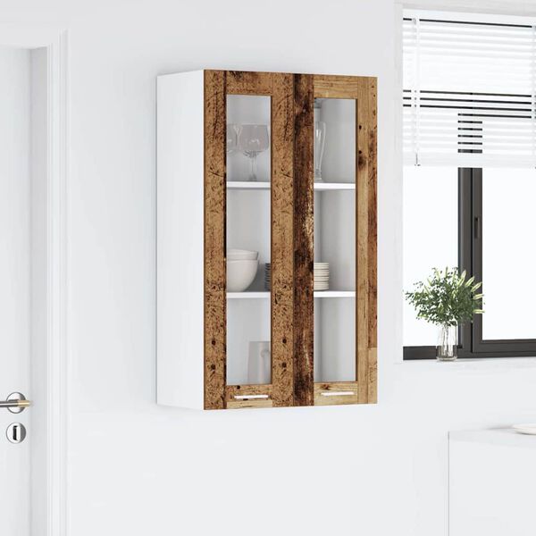 vidaXL Armoire suspendue avec stockage Bois ancien 60 x 31 x 100 cm