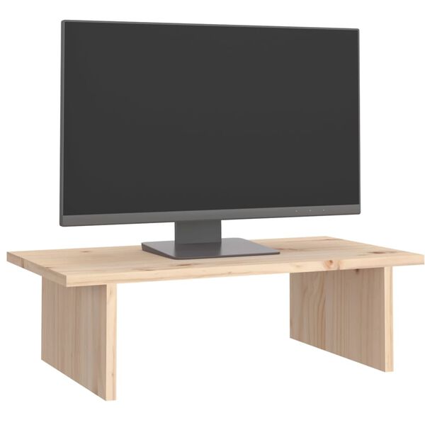 vidaXL Support pour moniteur 50x27x15 cm Bois de pin solide