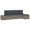 vidaXL Ensemble de canap&eacute; de jardin 5 pc Gris polyrotin