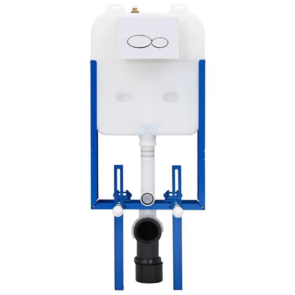 vidaXL Cadre de Cistern avec stockage Blanc 50 x 8 x 131 cm Acier