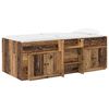 vidaXL Cadre de lit en loft avec armoire avec porte 3 pc Bois ancien