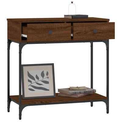 vidaXL Table console chêne marron 75x34,5x75 cm bois d'ingénierie