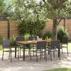vidaXL Ensemble de salle &agrave; manger pour jardin 7 pcs Noir polyrotin