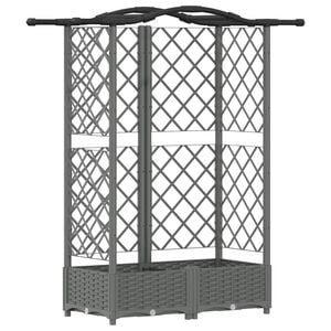 vidaXL Lit &Eacute;lev&eacute; avec Treillis et Toit Gris clair 124 x 40 x 123 cm PP